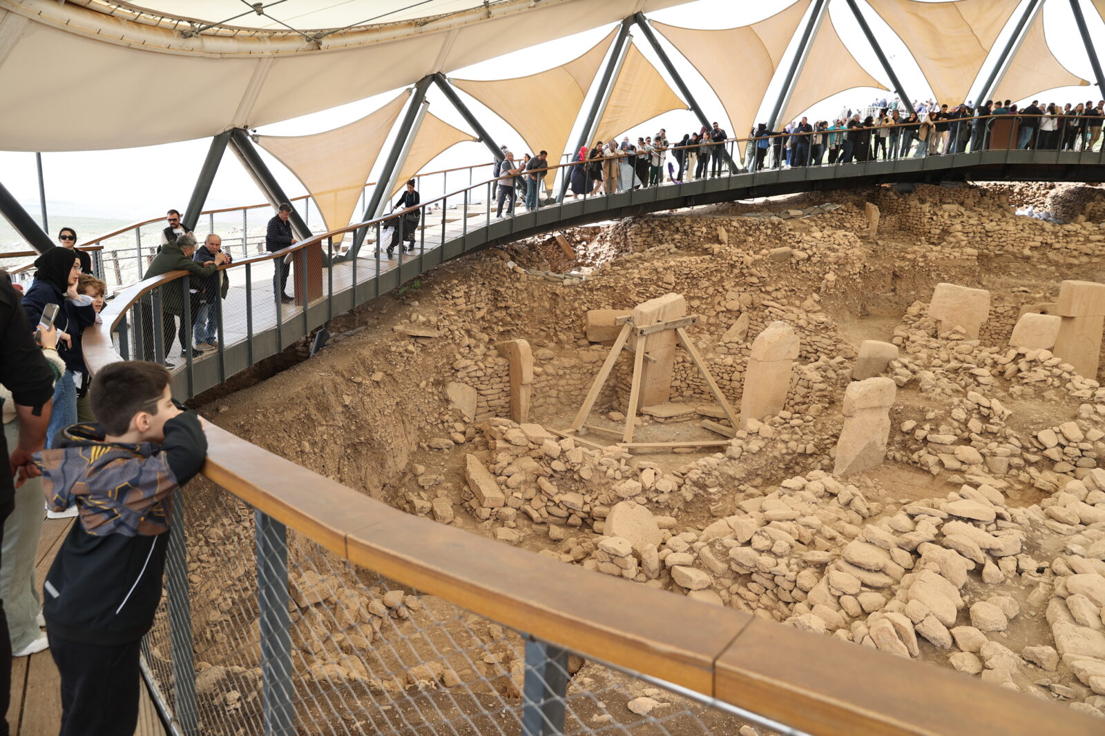 People visit the ancient site of Gobeklitepe, in Sanliurfa, Türkiye, April 3, 2025. (AA Photo)