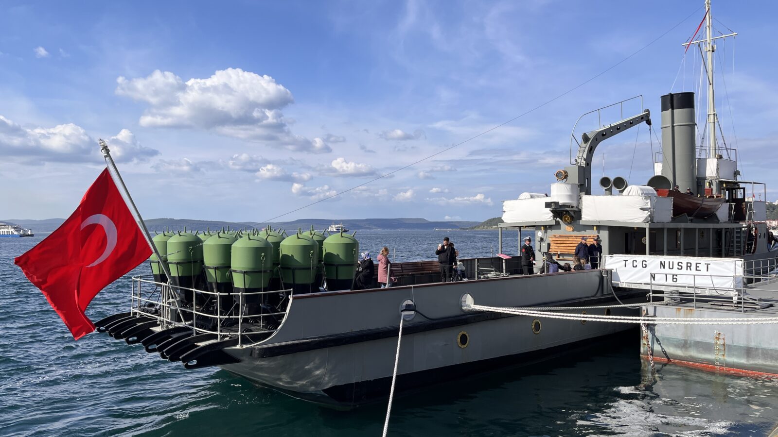 The Nusret Mine Ship in the inventory of the Canakkale Naval Museum takes its visitors on a historical journey. (AA Photo)