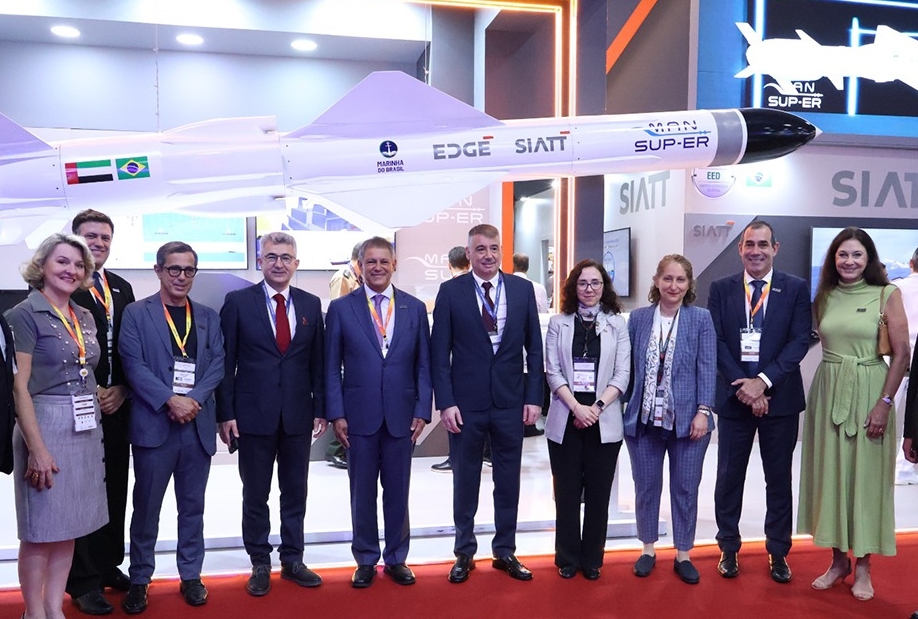 Kale Jet Engines, a Kale Group company, signed a contract with Brazilian SIATT for the export and supply of the KTJ-3200 Turbojet Missile Engine at the LAAD Defense and Security Fair held in Brazil on 4 April, 2025 (AA Photo) 