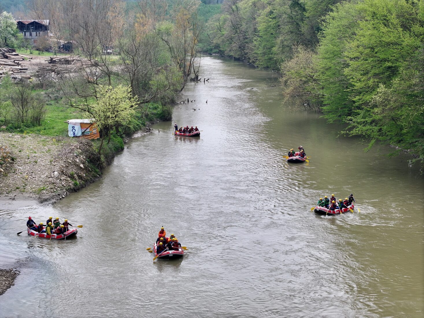 An aerial view of Melen Stream in Duzce, Türkiye, April 5, 2025. (AA Photo)