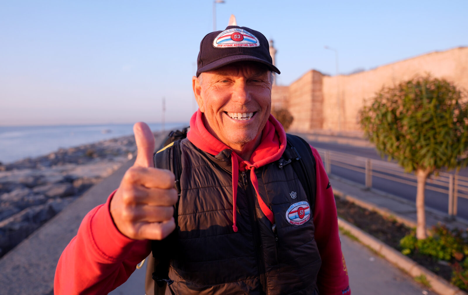 Swedish swimmer Jari Cennet Tammi speaks to Anadolu Agency reporter, Istanbul, Türkiye, April 6, 2025. (AA Photo)