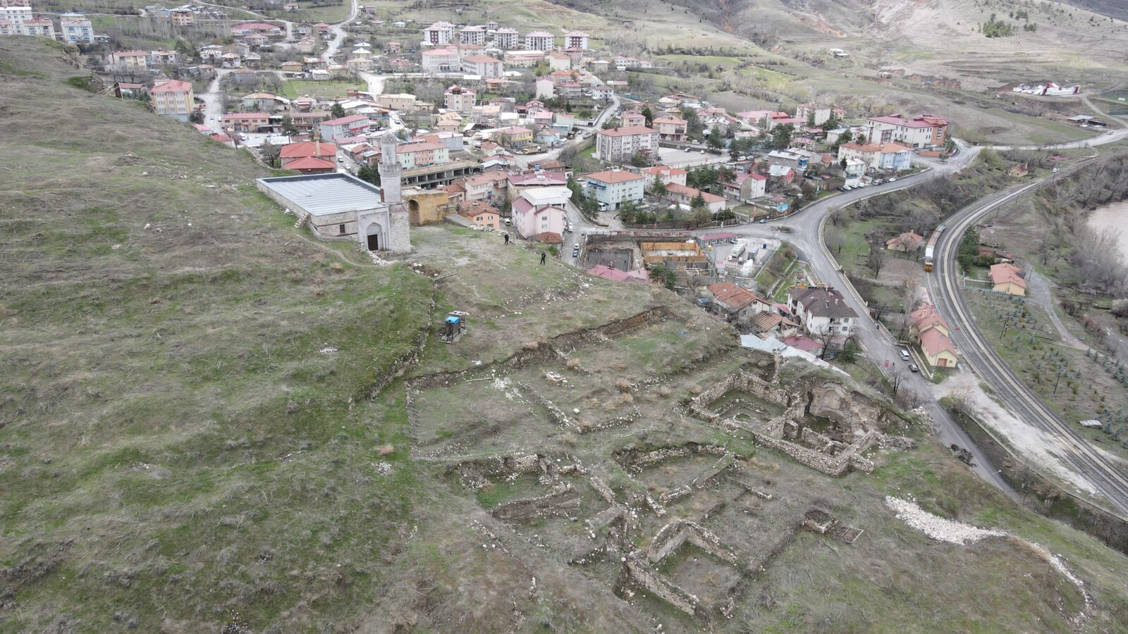The Bey Mosque, whose remains were uncovered during excavations at the castle in Kemah, Erzincan, Türkiye, has been restored, April 8, 2025. (AA Photo)