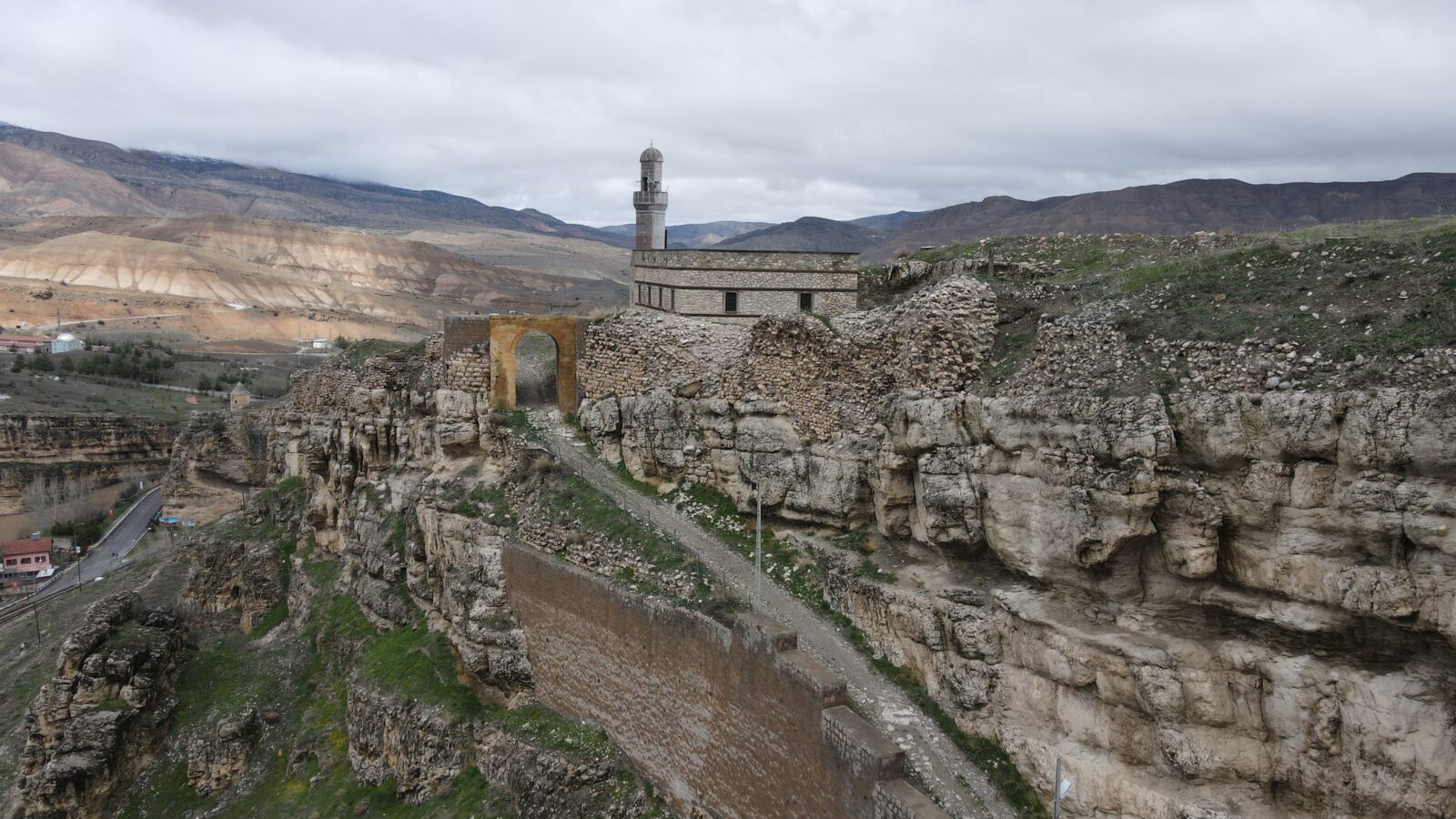 The Bey Mosque, whose remains were uncovered during excavations at the castle in Kemah, Erzincan, Türkiye, has been restored, April 8, 2025. (AA Photo)