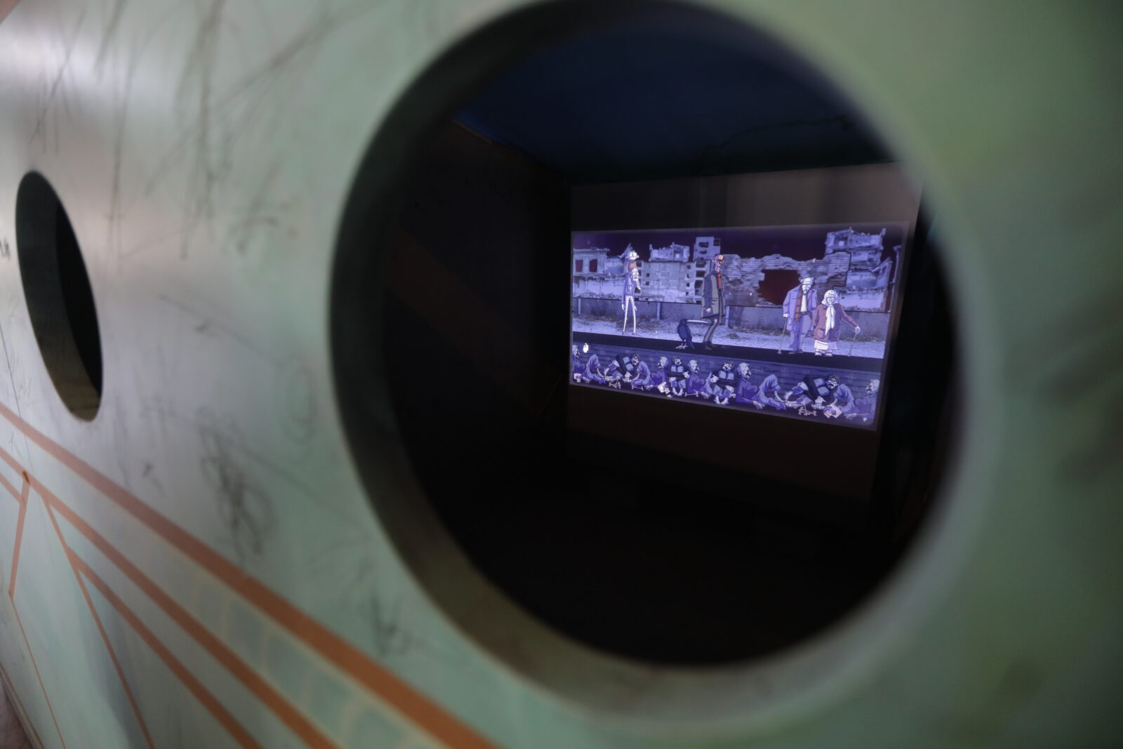 The exhibition “The Road,” opened by the local Madad Arts Foundation, expresses the longing for post-war peace in the country through art in the capital of Damascus, Syria, April 12, 2025. (AA Photo)