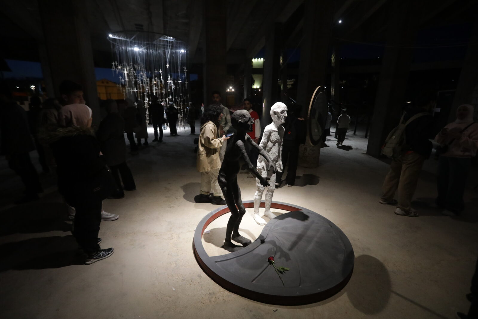The exhibition “The Road,” opened by the local Madad Arts Foundation, expresses the longing for post-war peace in the country through art in the capital of Damascus, Syria, April 12, 2025. (AA Photo)