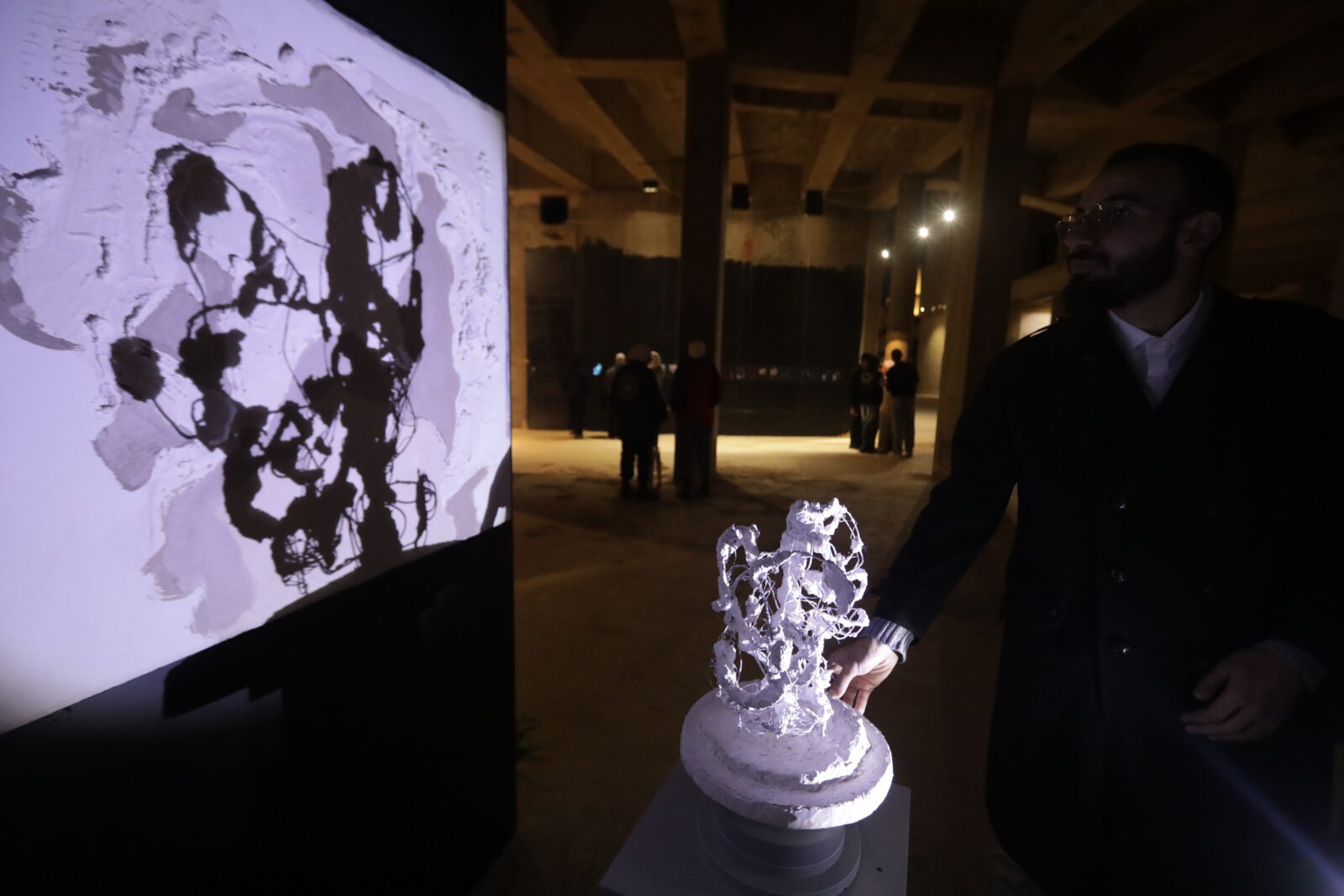 The exhibition “The Road,” opened by the local Madad Arts Foundation, expresses the longing for post-war peace in the country through art in the capital of Damascus, Syria, April 12, 2025. (AA Photo)