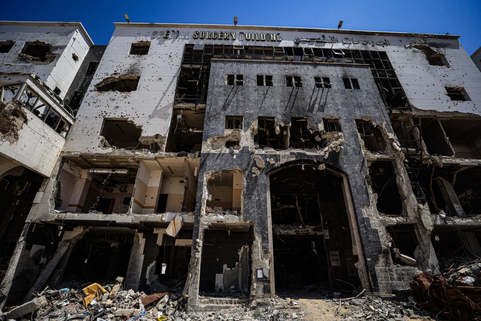 A view from Shifa Hospital, one of Gaza's leading health centers, which was badly damaged in the Israeli attacks, on April 16, 2025. (AA Photo)