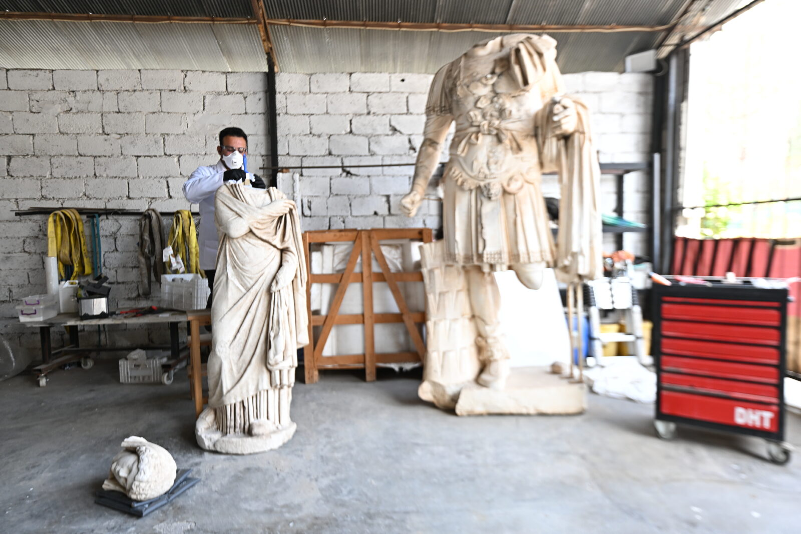 The historical artifacts discovered by excavation teams are carefully restored and conserved in specialized laboratories with meticulous attention, akin to surgical precision, before being made ready for exhibition at the Antalya Regional Restoration and Conservation Laboratory, Antalya, Türkiye, April 18, 2025. (AA Photo)