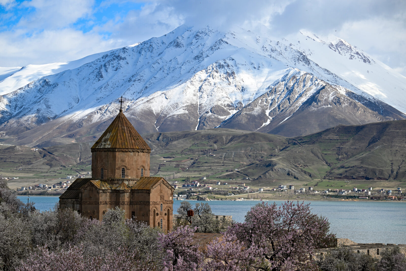 An aerial view of Akdamar Island on Lake Van, Türkiye, April 17, 2025. (AA Photo)