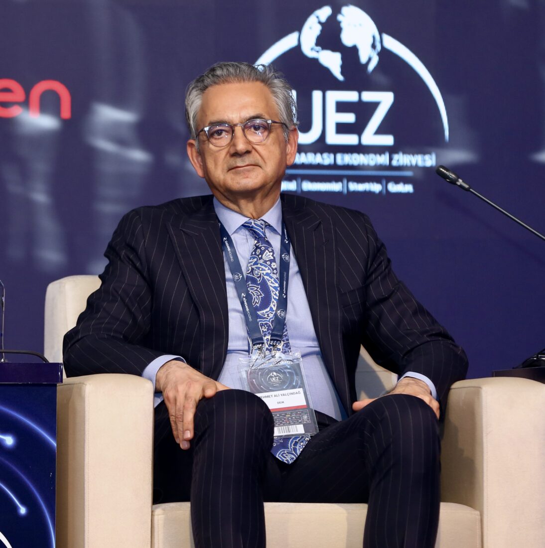 DEIK Türkiye-Germany Business Council Chair Mehmet Ali Yalcindag speaks at a panel titled 