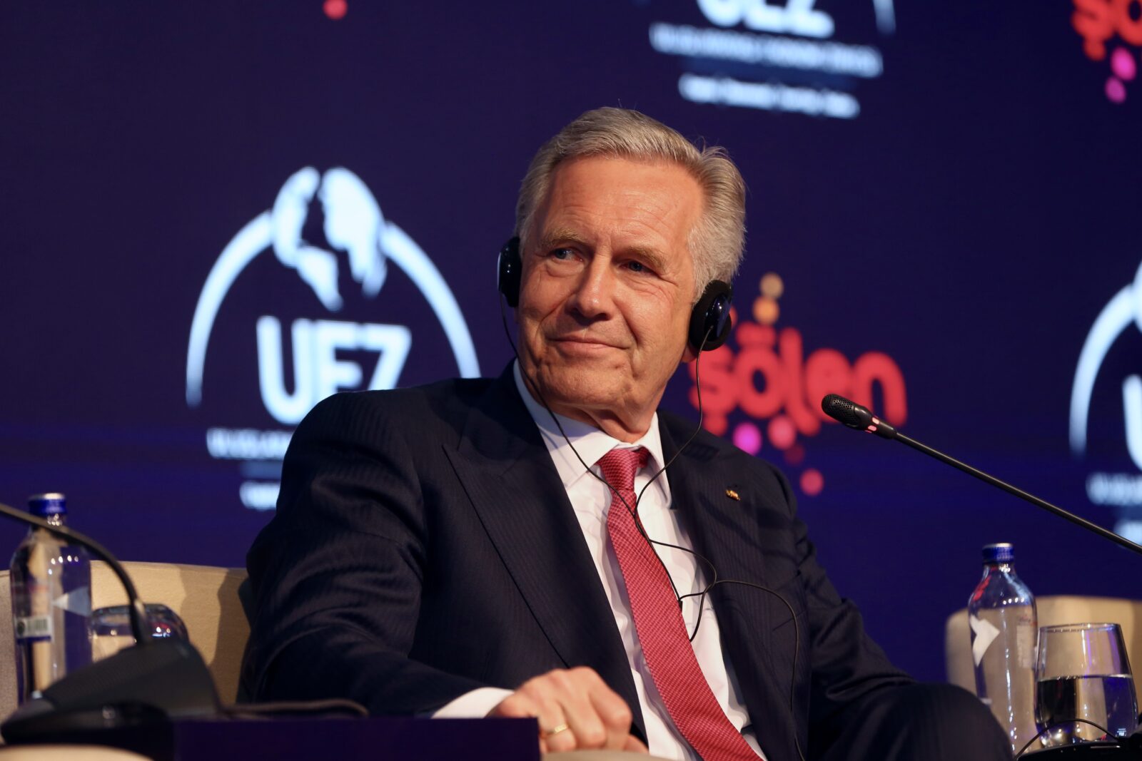Christian Wulff, the 10th president of Germany and chair of the German-Turkish Business Council, speaks at panel titled 