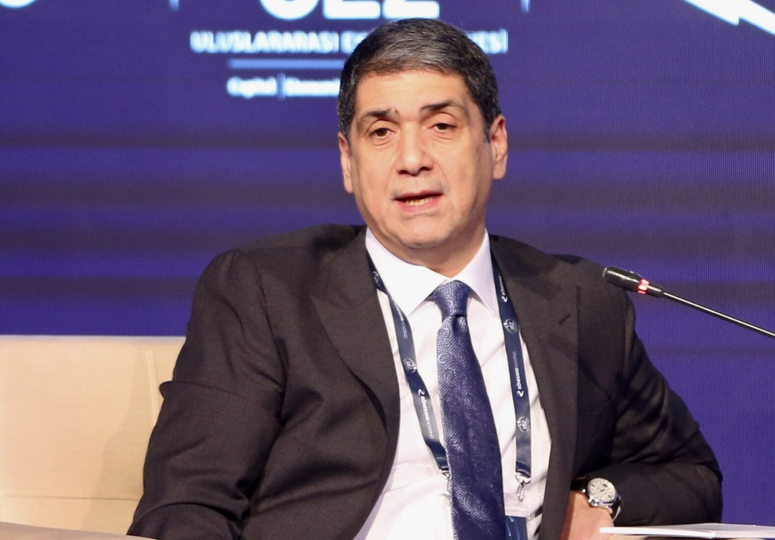Ibrahim Halil Oztop, CEO of Türkiye Development and Investment Bank, moderates the panel titled 