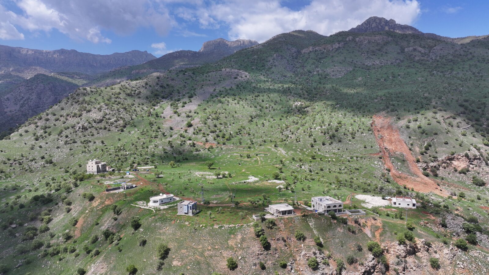 Aksu village at the foot of Mount Cudi, once abandoned by Chaldeans in the 1990s, Sirnak's Silopi district, Türkiye, April 21, 2025. (AA Photo)