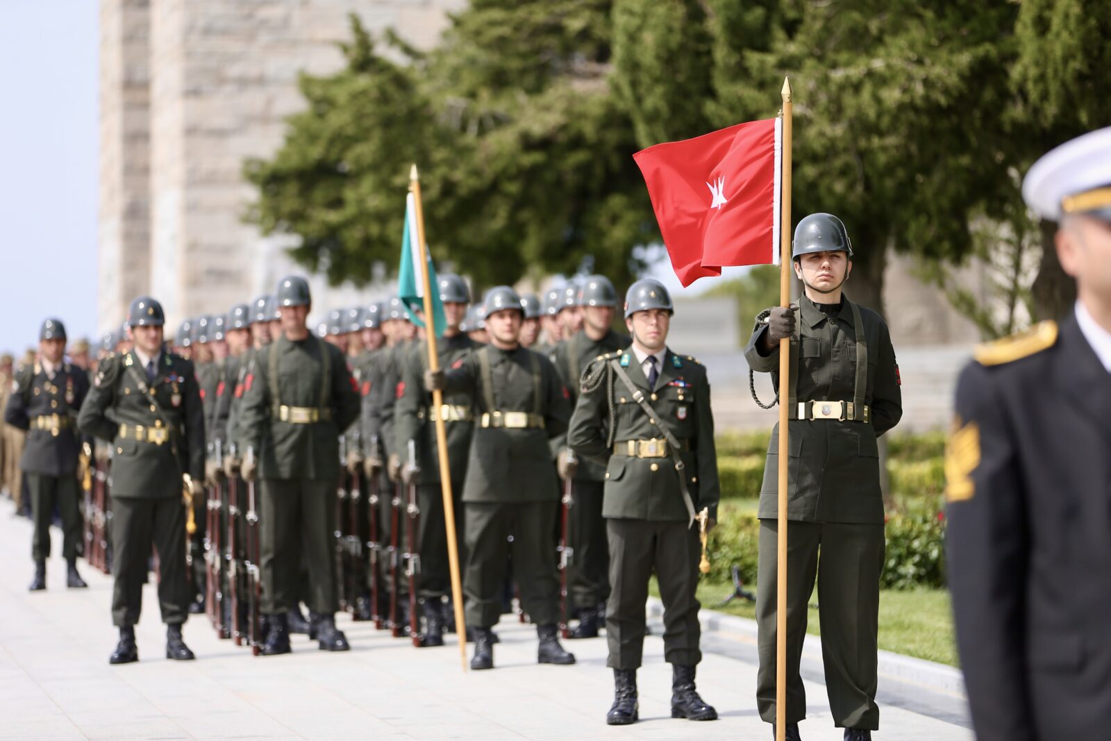 A commemoration ceremony is held for the 110th anniversary of the Gallipoli Campaign with the representatives of many countries at the Martyrs' Monument in Canakkale, Türkiye, April 24, 2025. (AA Photo)