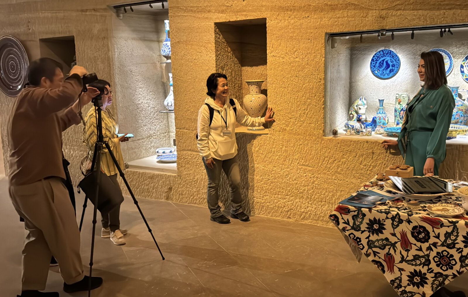 The rich ceramic art of Cappadocia, preserved in the ateliers of Avanos in Nevsehir, Türkiye, is being featured in a shoot for Crea Traveller, one of Japan's leading travel magazines, April 28, 2025. (AA Photo)