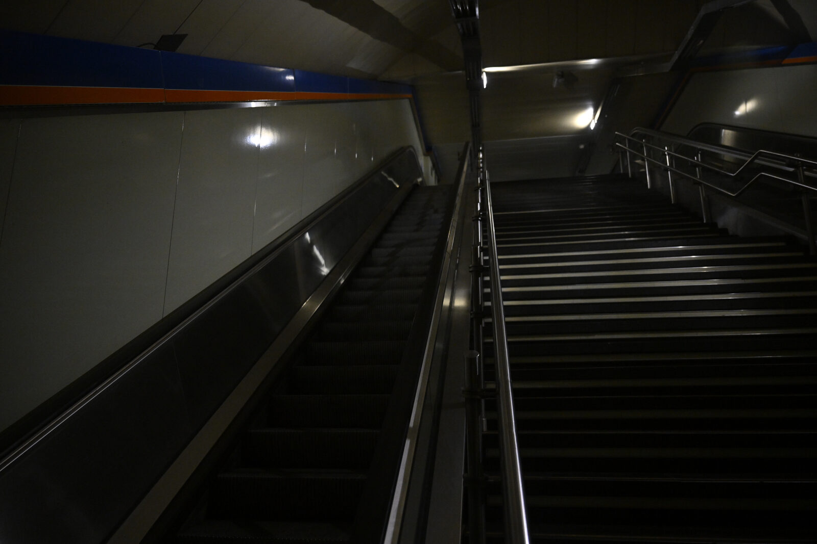 A metro station after blackout in Madrid