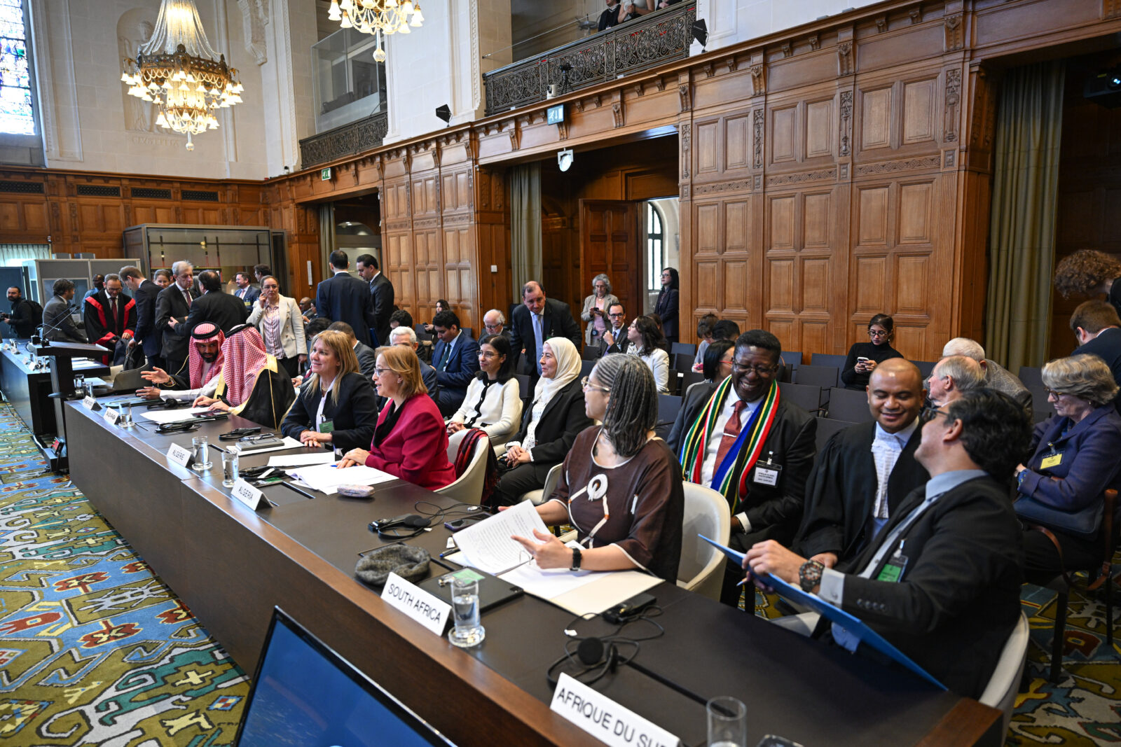 Representatives of South Africa attend a public hearing at the International Court of Justice (ICJ) in The Hague, Netherlands on April 29, 2025. (AA Photo)