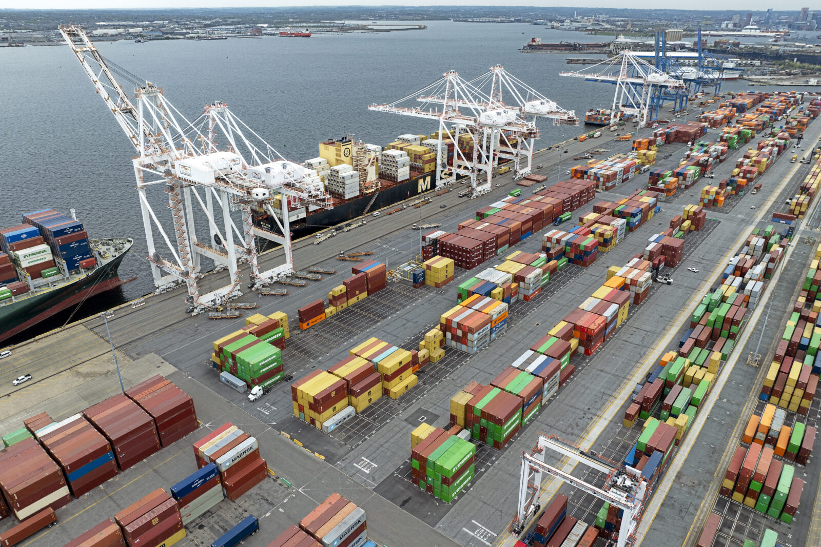 Shipping containers are stacked at the Port of Baltimore, Baltimore, Maryland, April 10, 2025. (AFP Photo)