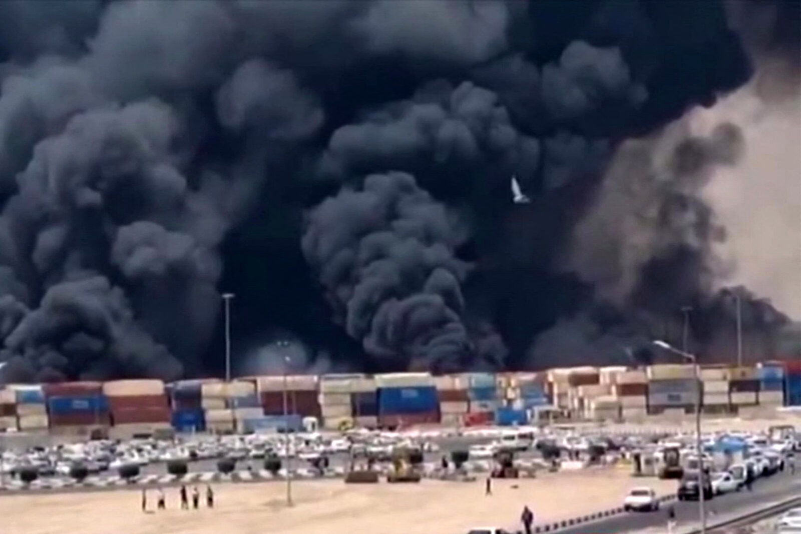 This image grab taken from footage released by the state television Islamic Republic of Iran Broadcasting News (IRIBNEWS) on April 26, 2025. (AFP Photo)
