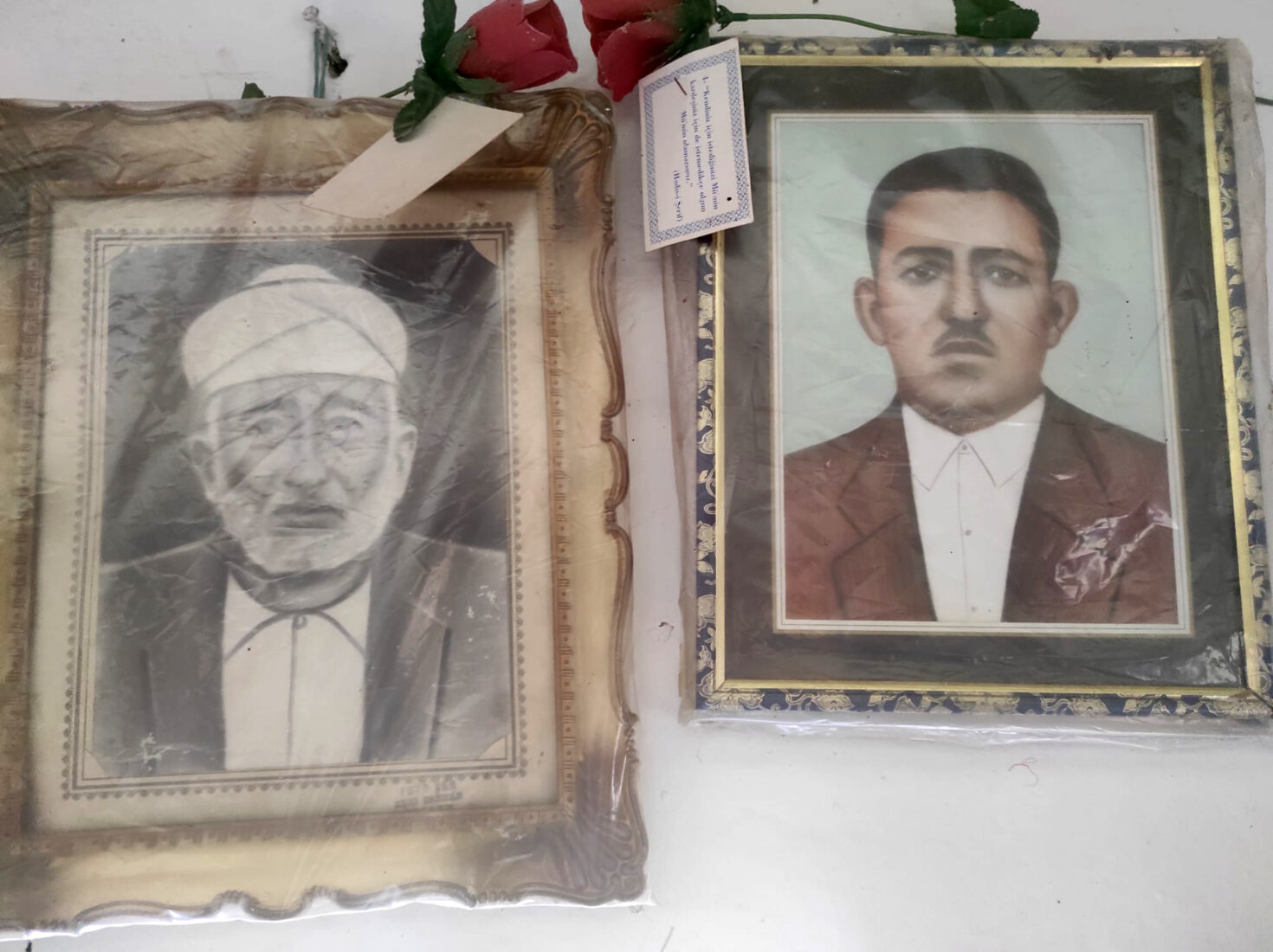 Photo of Mehmet Resit Ak (R), 136, who lives in the village of Gecitalti in Batman’s Kozluk district, and his father (L), Türkiye, April 30, 2025. (IHA Photo)