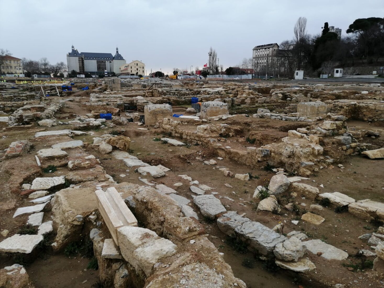 A view of the archaeological site discovered during restoration works at Haydarpasa Train Station in Kadikoy, Istanbul, Türkiye. (IHA Photo)