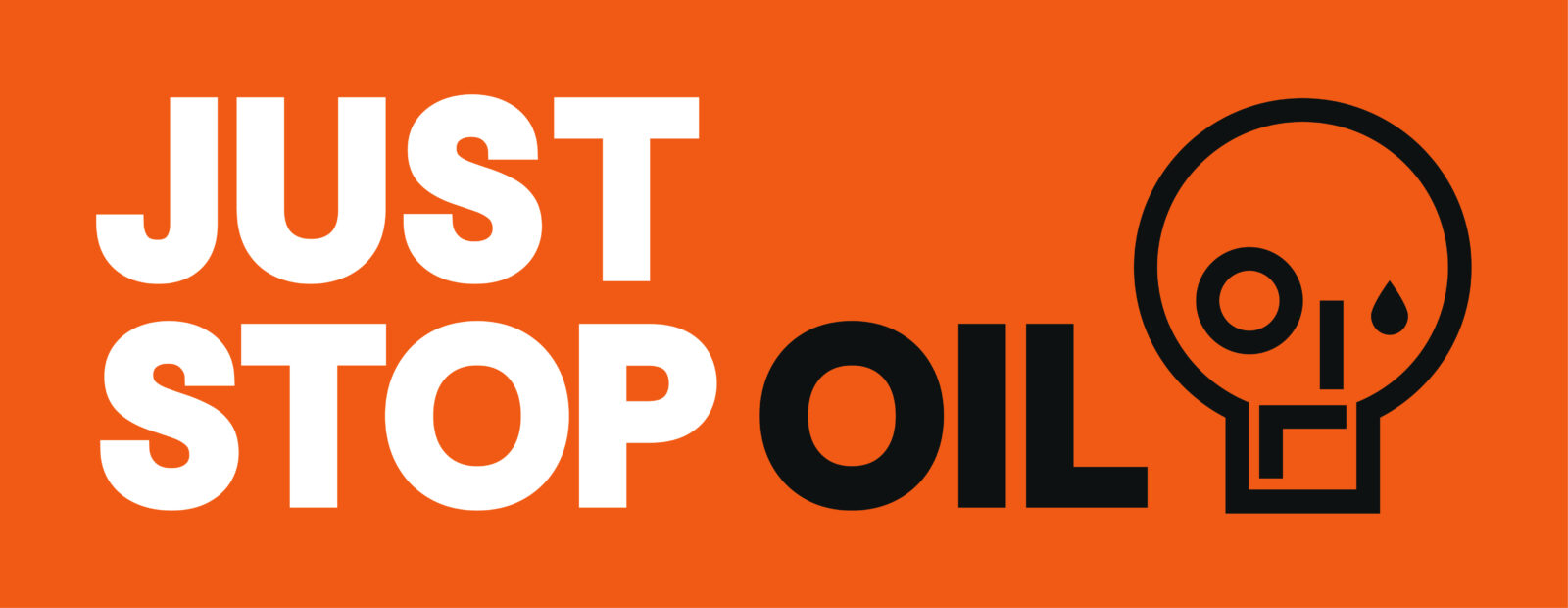 Just Stop Oil logo displayed on an orange background. (Photo via Adobe Stock)