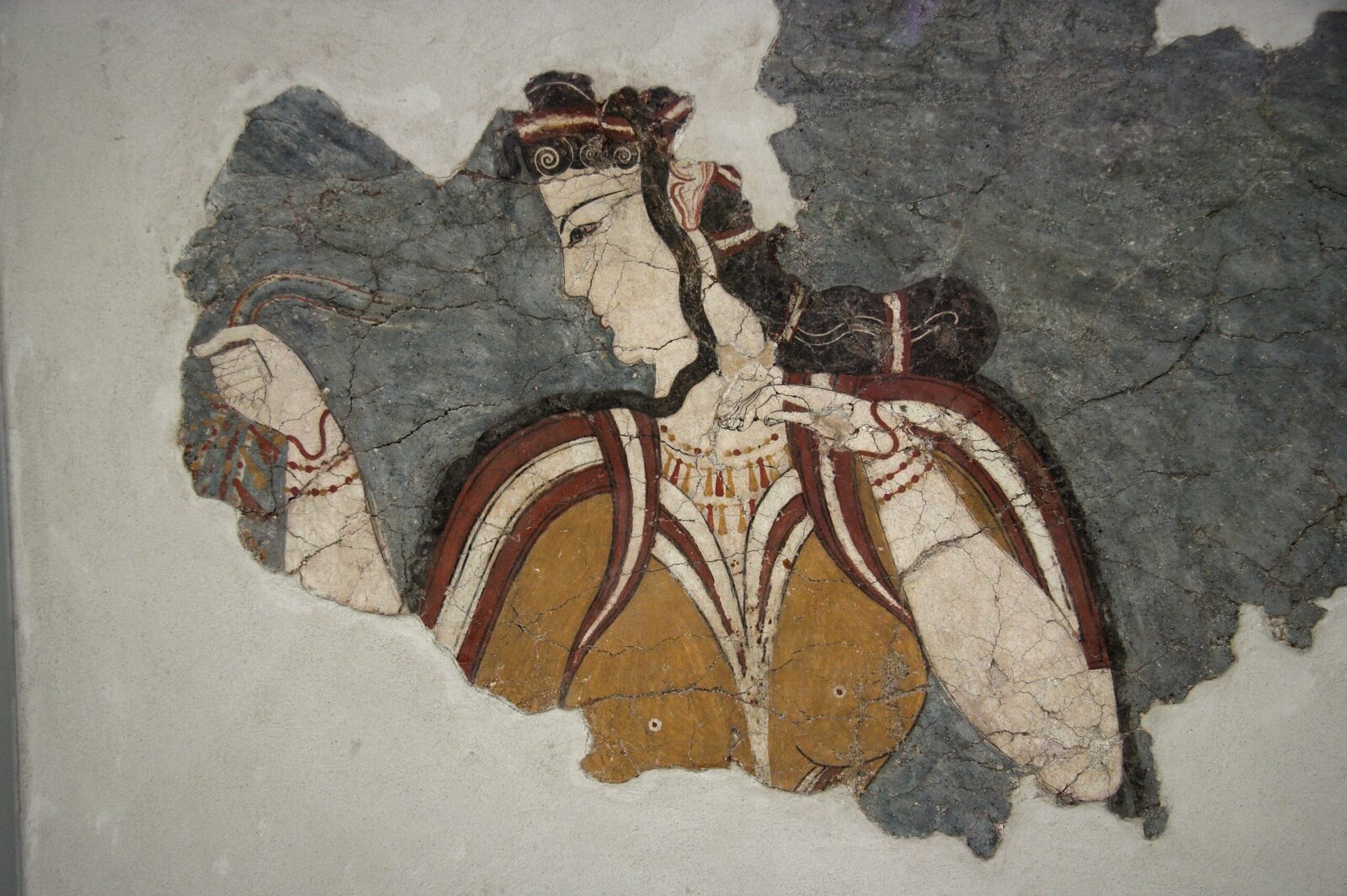 A 13th-century B.C. fresco from Mycenae, National Archaeological Museum of Athens, Greece. (Photo via Wikimedia)