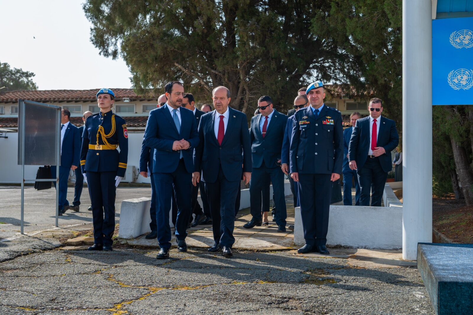 Cyprus leaders meet in buffer zone, discuss landmine clearance, terrorist EOKA concerns