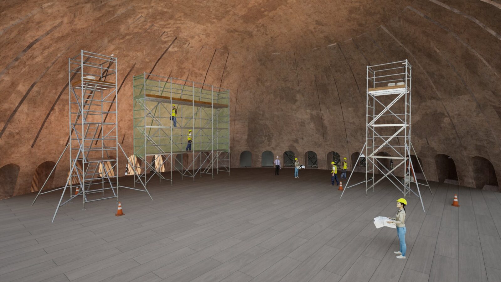 3D project illustration of the extensive dome restoration at Hagia Sophia, Istanbul, Türkiye, April 14, 2025. (Photo via Ministry of Culture and Tourism)