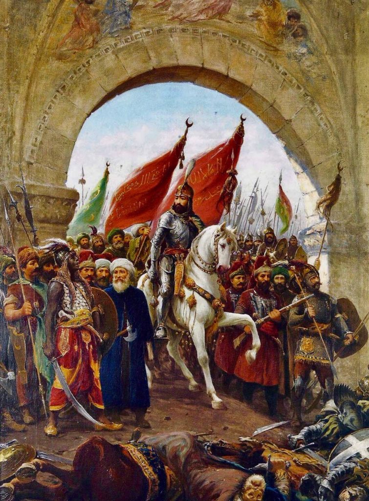 Sultan Mehmed II at the gates of Constantinople (Istanbul) painted in 1903 by the Italian painter Fausto Zonaro. (Photo via National Palaces Painting Museum of Istanbul)