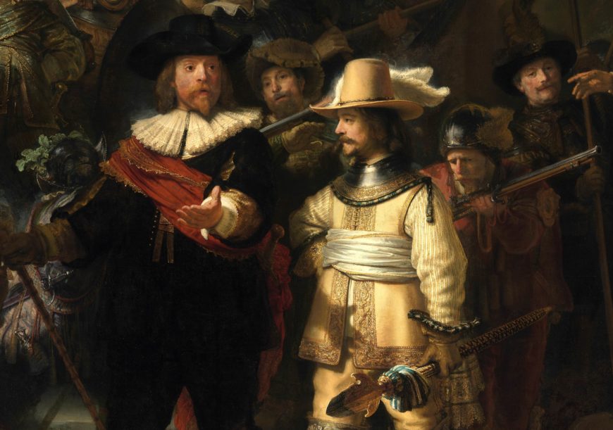 Photo features a closer, detailed look at Rembrandt's artwork 