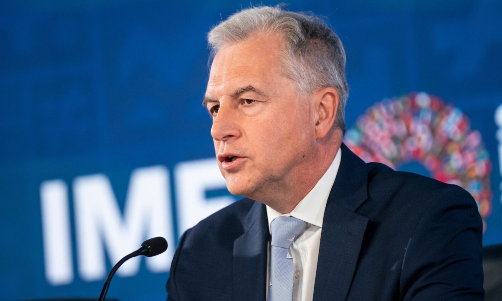 International Monetary Fund (IMF) European Department Director Alfred Kammer delivers opening remarks during the Spring Meetings 2024 in Washington, D.C., United States, on April 19, 2024. (Photo via imf.org)