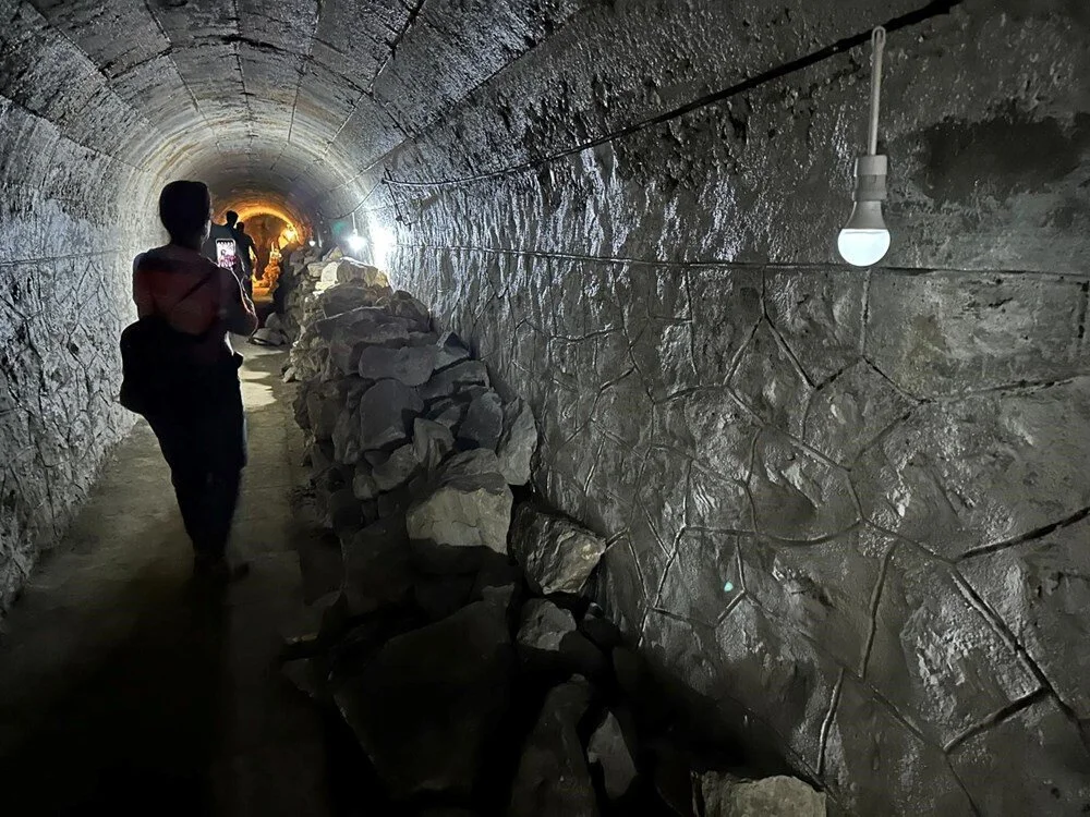 Visitors and members of the press walk through one of the World War II-era tunnels located at Haydarpasa Train Station in Kadikoy, Istanbul, Türkiye. (Photo via 10Haber)