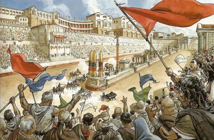 Chariot races at the 100,000-capacity hippodrome turned the rest of the capital into a ghost town. (Photo via Pinterest)