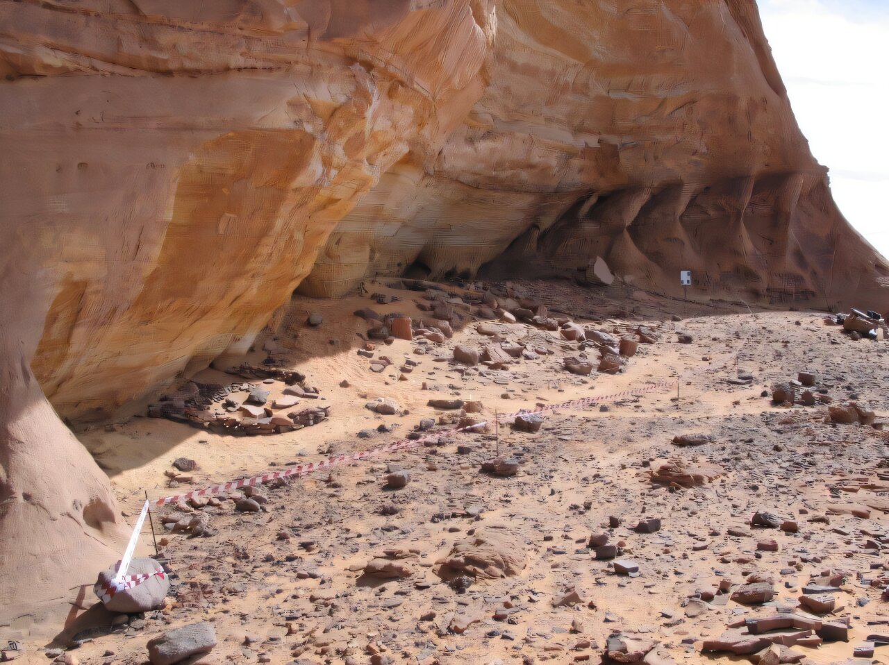 View of the Takarkori rock shelter in Southern Libya. (Photo via Archaeological Mission in the Sahara/Sapienza University of Rome)