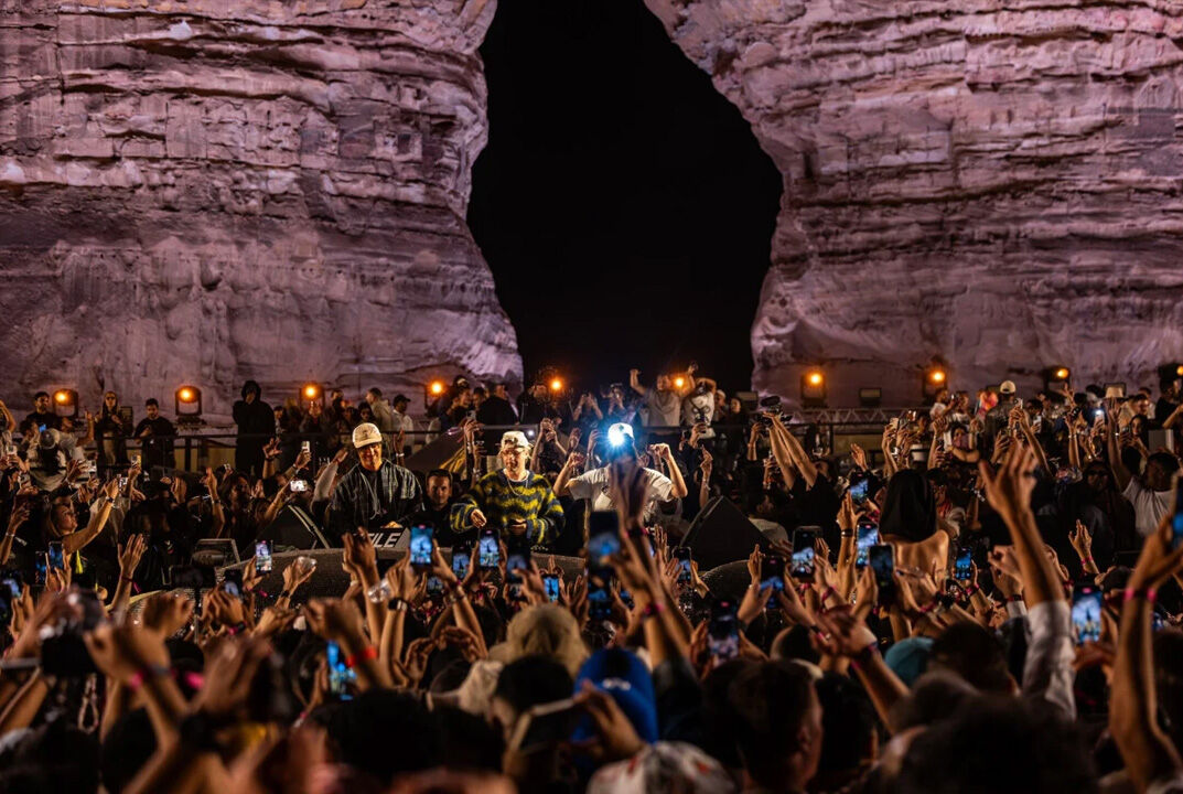 A party is held in Mada'in Salih (al-Hijr), between Medina and Tabuk in Saudi Arabia, April 9, 2025. (Photo via Türkiye daily)