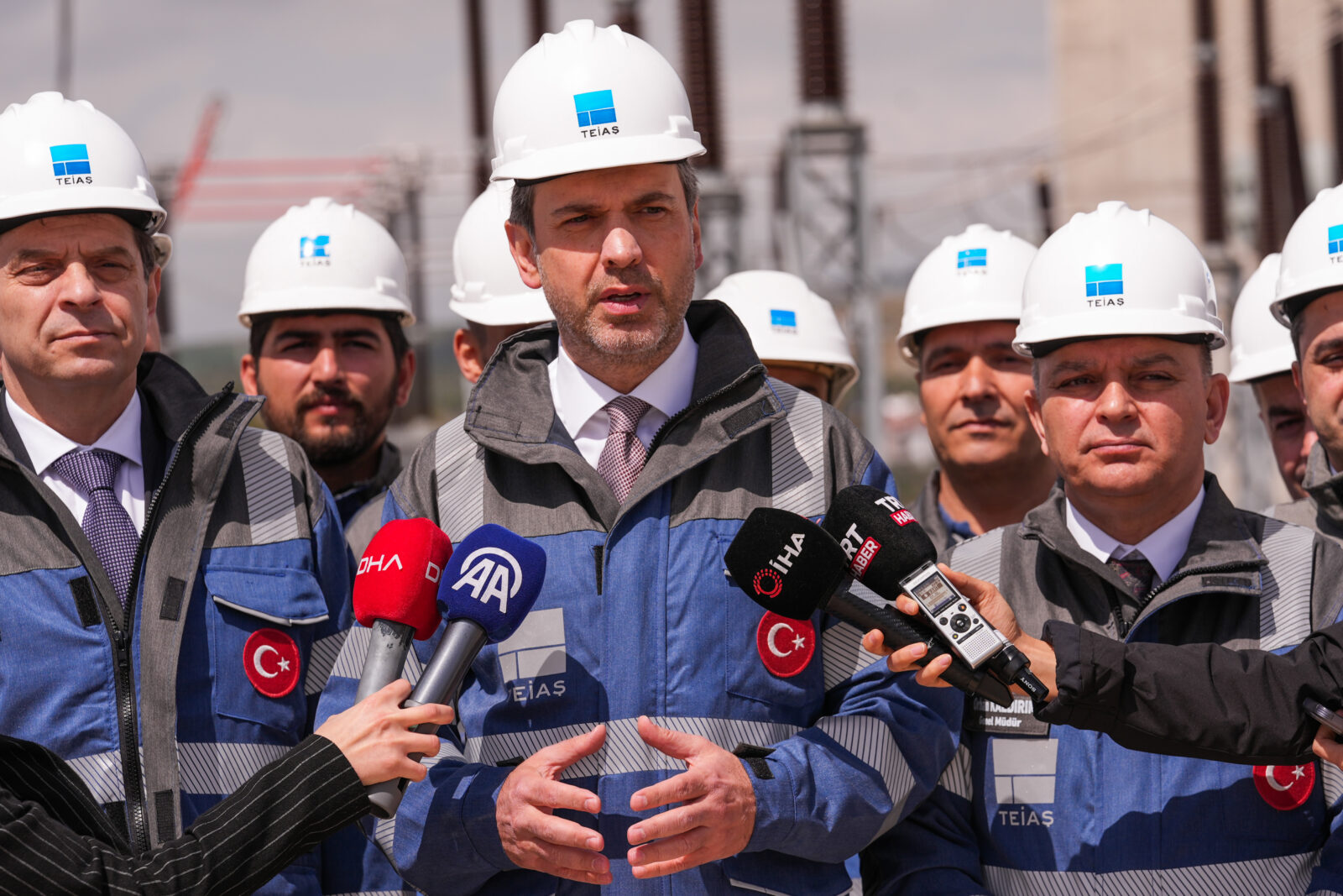 Energy Minister Alparslan Bayraktar speaks to the press