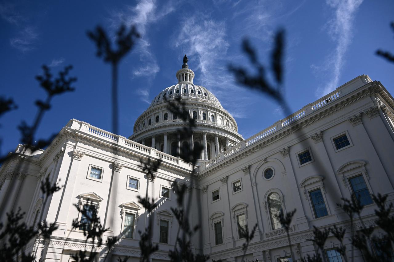 A view of the US Capitol building on the first day of the US government shutdown in Washington, DC, on Oct. 1, 2025. (AFP Photo)