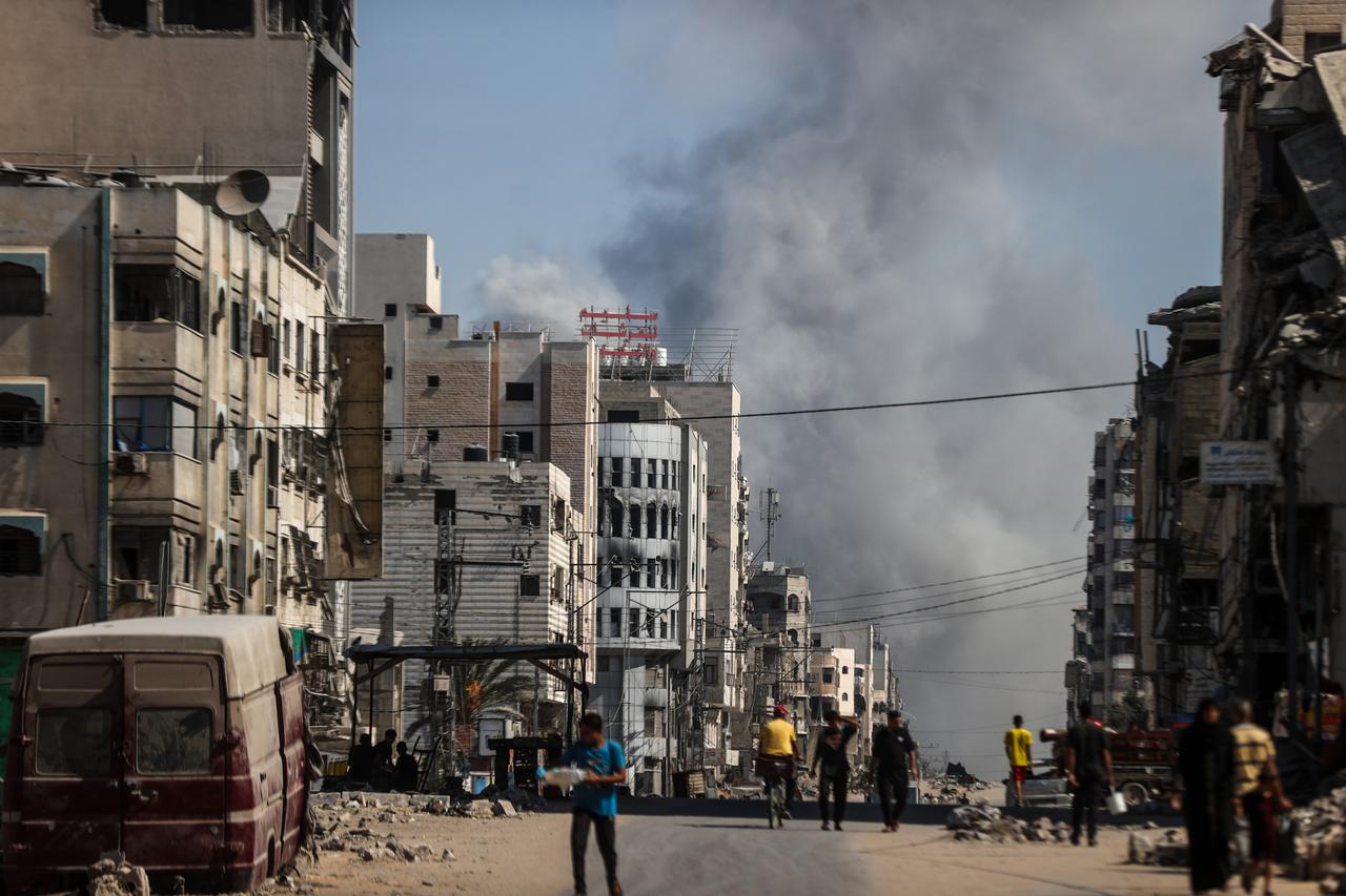 Smoke rises from the area targeted by Israeli forces in Gaza City, Gaza on Sept. 30, 2025. (AA Photo)