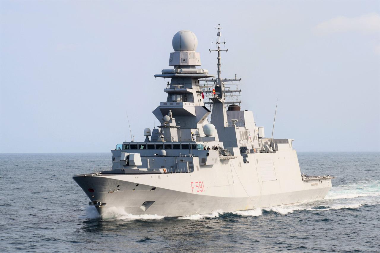 This unlocated and undated handout picture released by the Italian Navy shows the Italian frigate Virginio Fasan at sea. (AFP Photo)