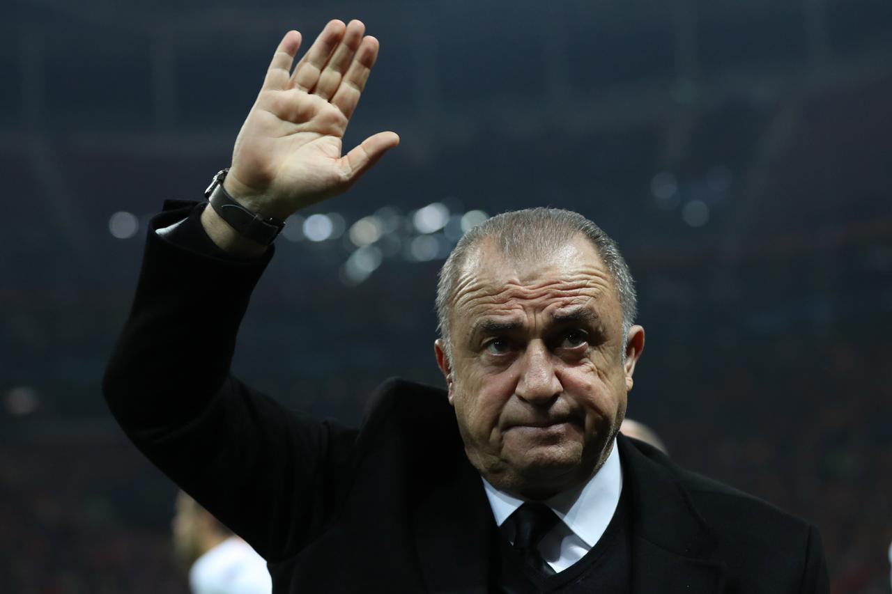 Then-Galatasaray head coach Fatih Terim reacts during the UEFA Champions League Group D match between Galatasaray and Porto at Turk Telekom Arena in Istanbul, Türkiye, Dec. 11, 2018. (IHA Photo)