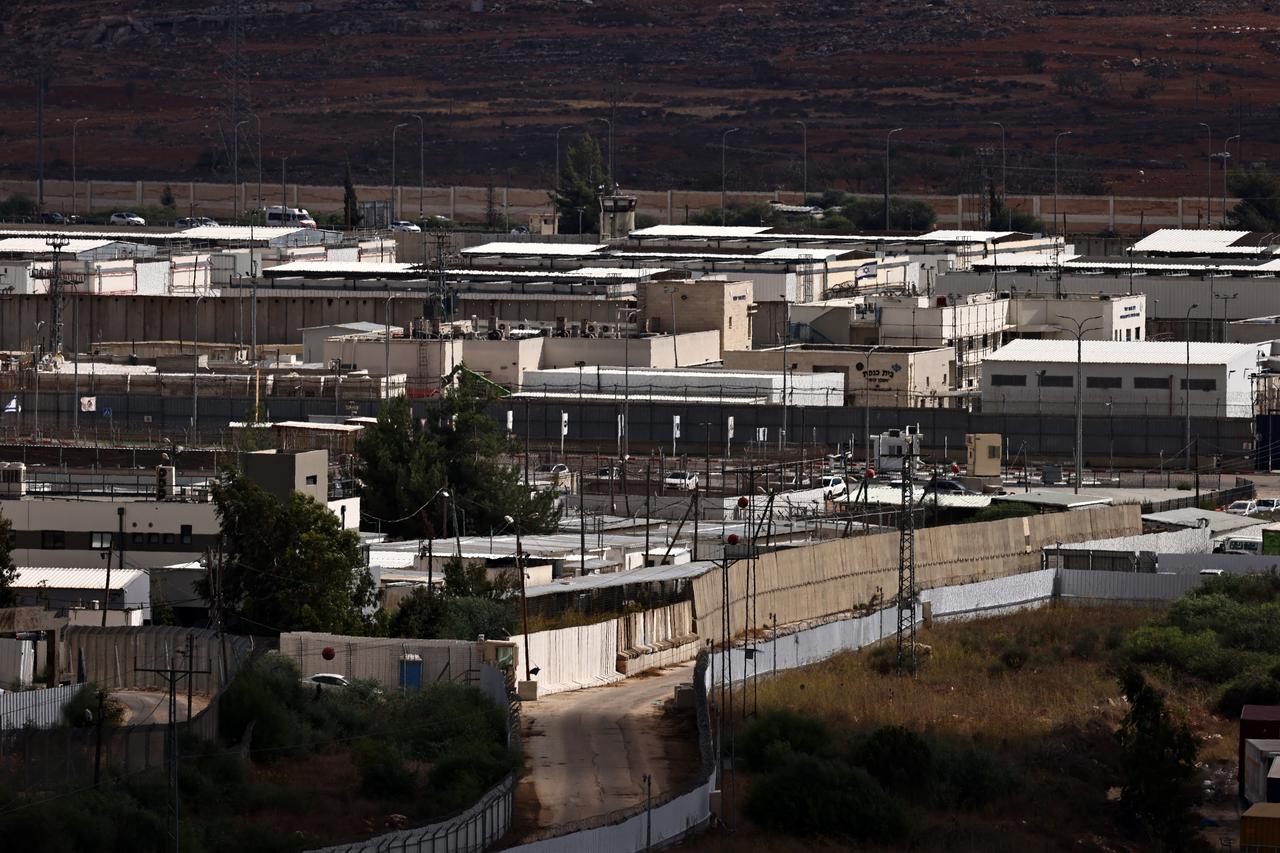 This picture shows the Ofer military prison complex, located between Ramallah and Beitunia in the occupied West Bank, on October 12, 2025. (AFP Photo)