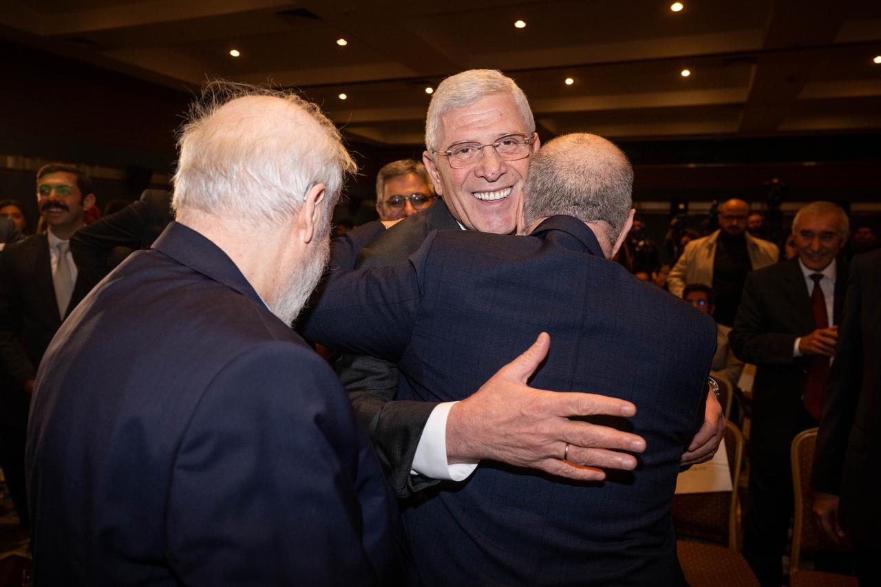 Musavat Dervisoglu, Chairman of the Good Party, attended the congress organized by the Nationalist Congress Association at a hotel in Ankara on Oct. 12, 2025. (AA Photo)