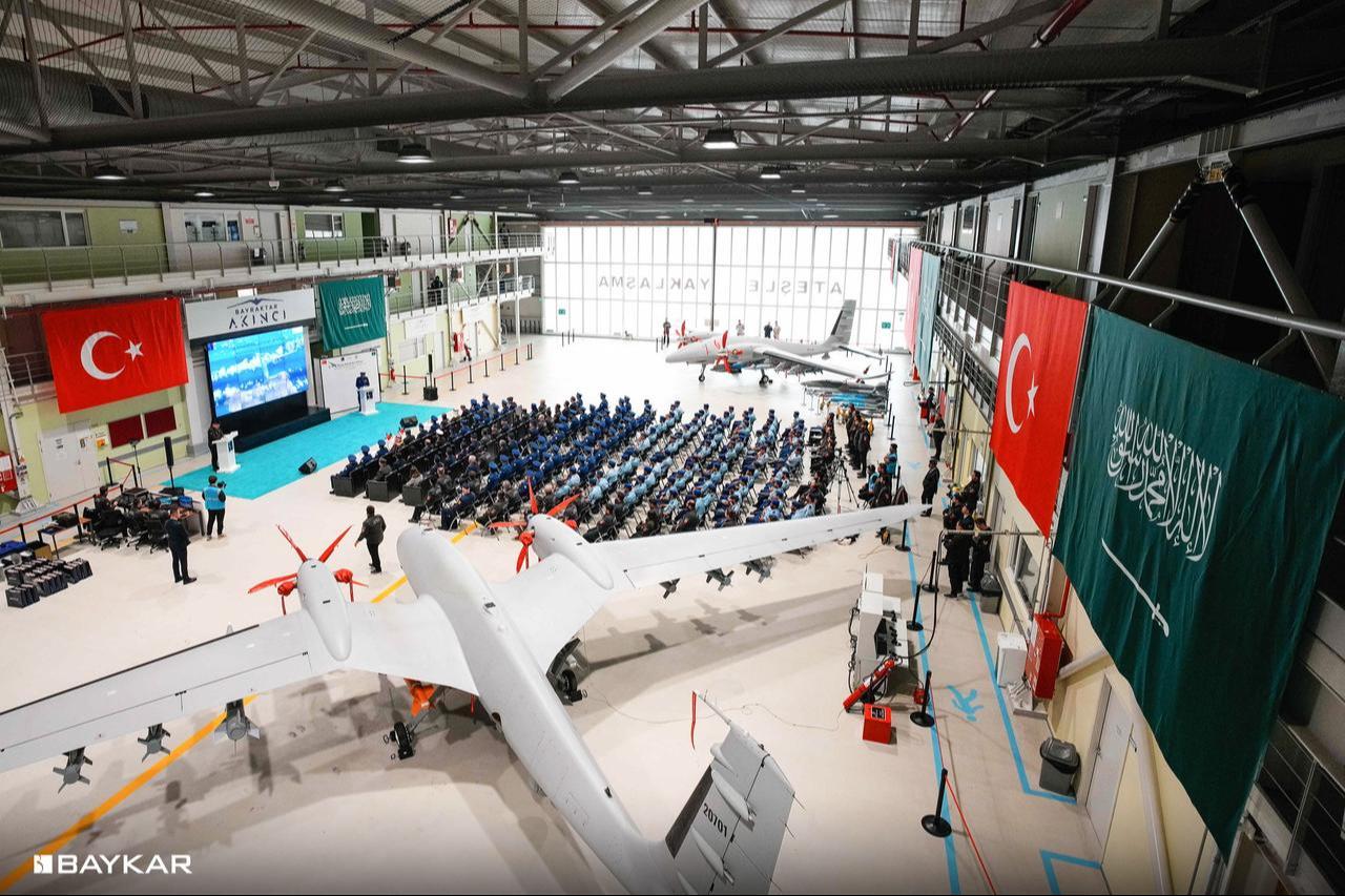 An overview photo shows the Baykar's 21st Bayraktar Akinci Graduation Ceremony for the Royal Saudi Air Force personnel in Türkiye, October 13, 2025. (Photo via X/@BaykarTech)