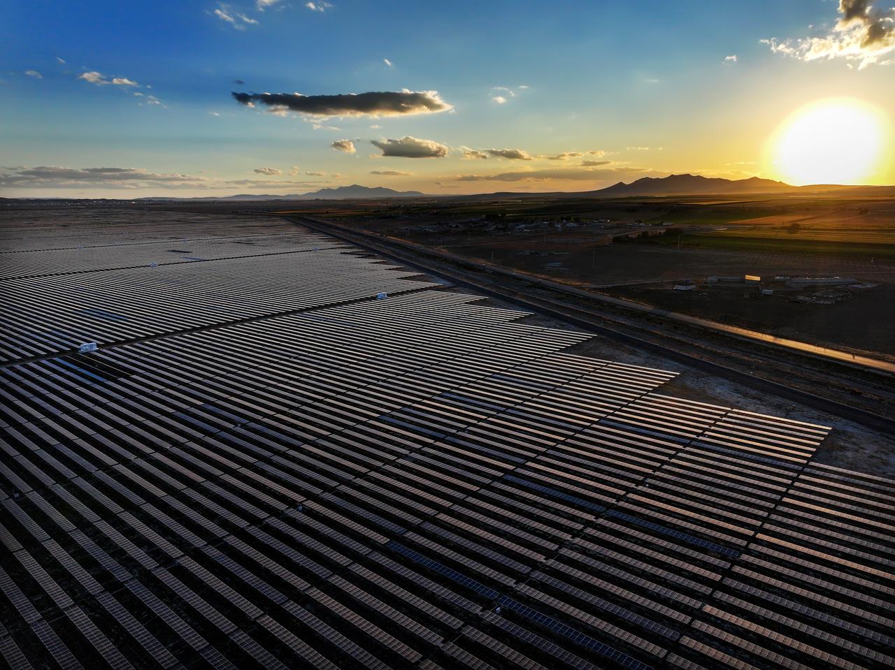 An aerial photo shows the Karapinar Solar Power Plant (SPP) in Konya, Türkiye. (AA Photo)
