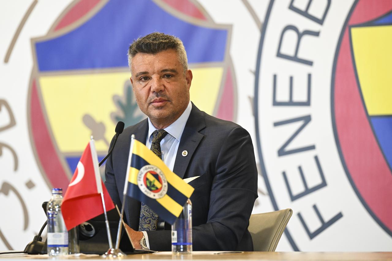 Fenerbahce President Sadettin Saran speaks during a press conference at Chobani Stadium Sukru Saracoglu Sports Complex in Istanbul, Türkiye, October 15, 2025. (AA Photo)