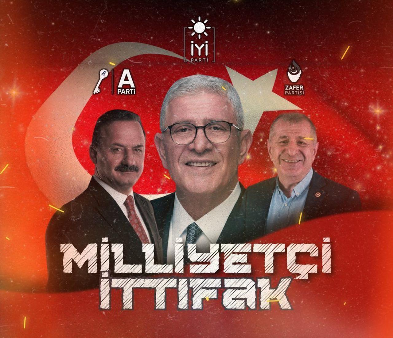 A social media poster calling for the merger of the Anahtar, Victory, and Good parties. (Photo via X)