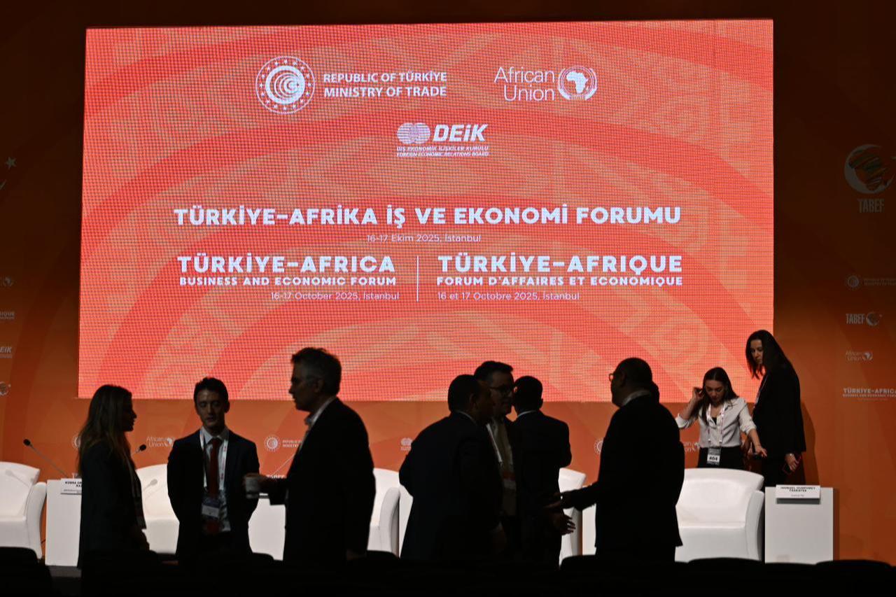 Hosted by the Turkish Ministry of Trade, coordinated by the African Union, and organized by the Foreign Economic Relations Board (DEİK), the Türkiye-Africa Business and Economic Forum  , Istanbul , Octobar 16 , 2025 . (AA Photo )