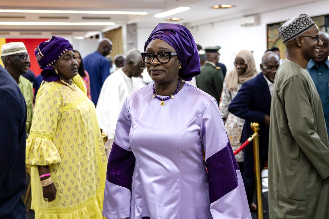 Senegal's Justice Minister Yassine Fall leaves after the handover ceremony of the official report on the Thiaroye massacre, Dakar, Senegal, October 16, 2025. (AFP Photo)