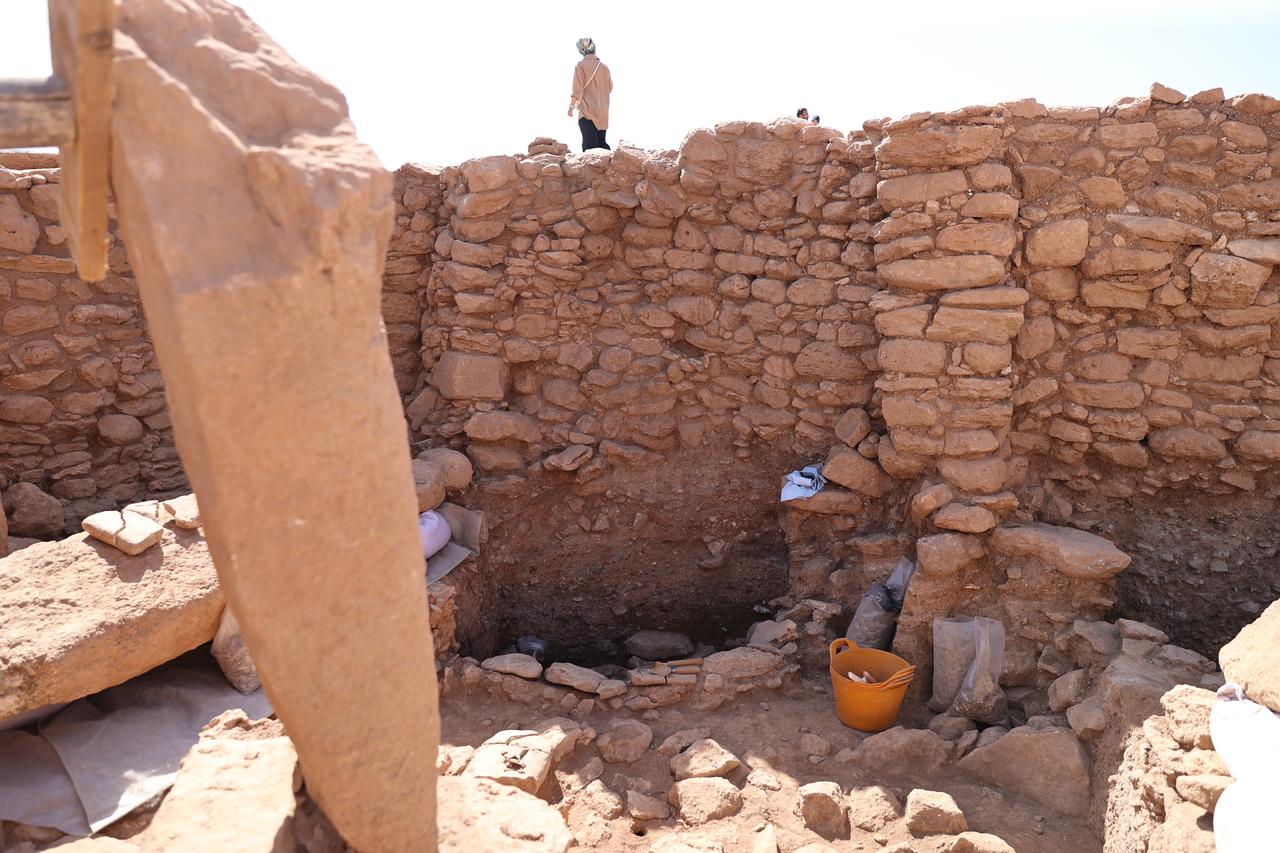 Stone walls and standing pillars form part of the Neolithic settlement structure at Karahantepe in Sanliurfa, southeastern Türkiye, Oct. 17, 2025. (AA Photo)